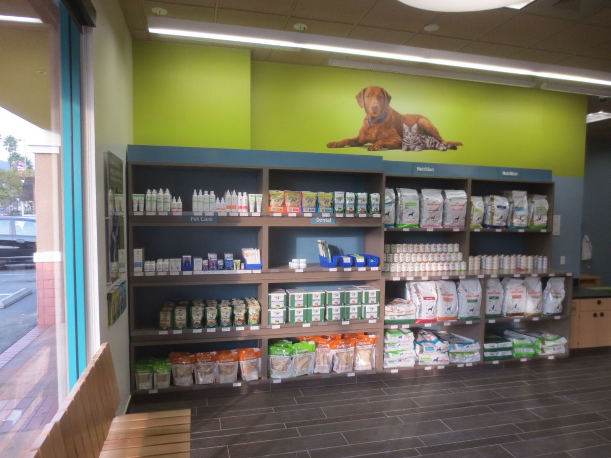 The Banfield Glendale hospital supply shelf