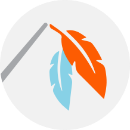 Illustration of cat feather toy