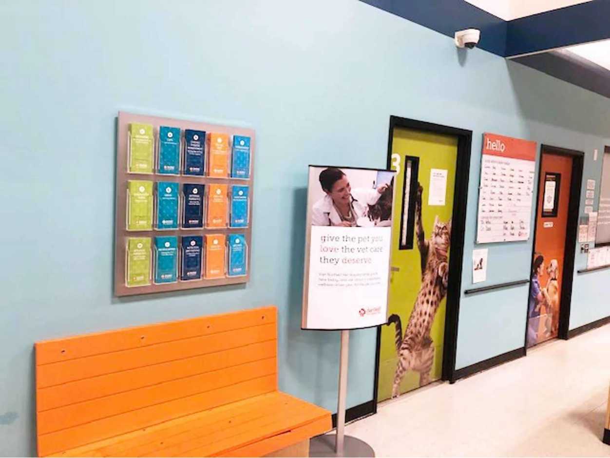 The waiting area at the Banfield Pet Hospital