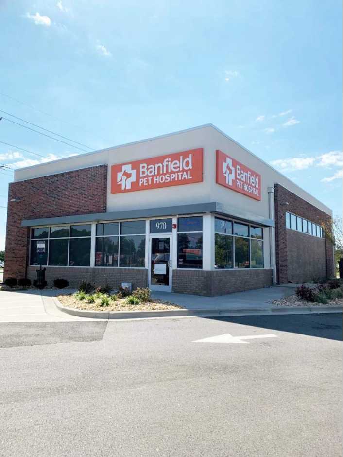 Outside the Banfield Pet Hospital