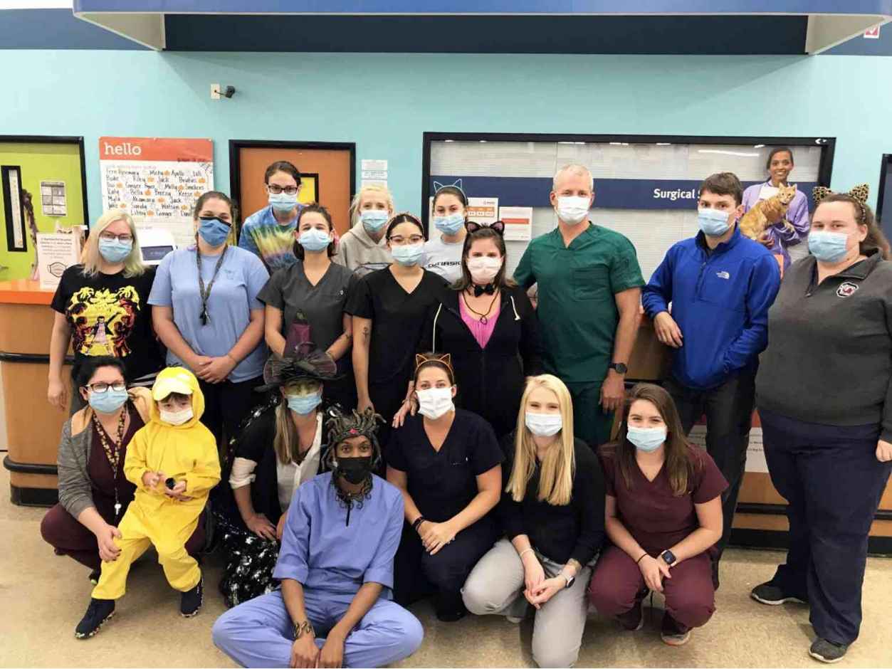 A group of Banfield Associates at the Banfield Pet Hospital, Citadel, South Carolina
