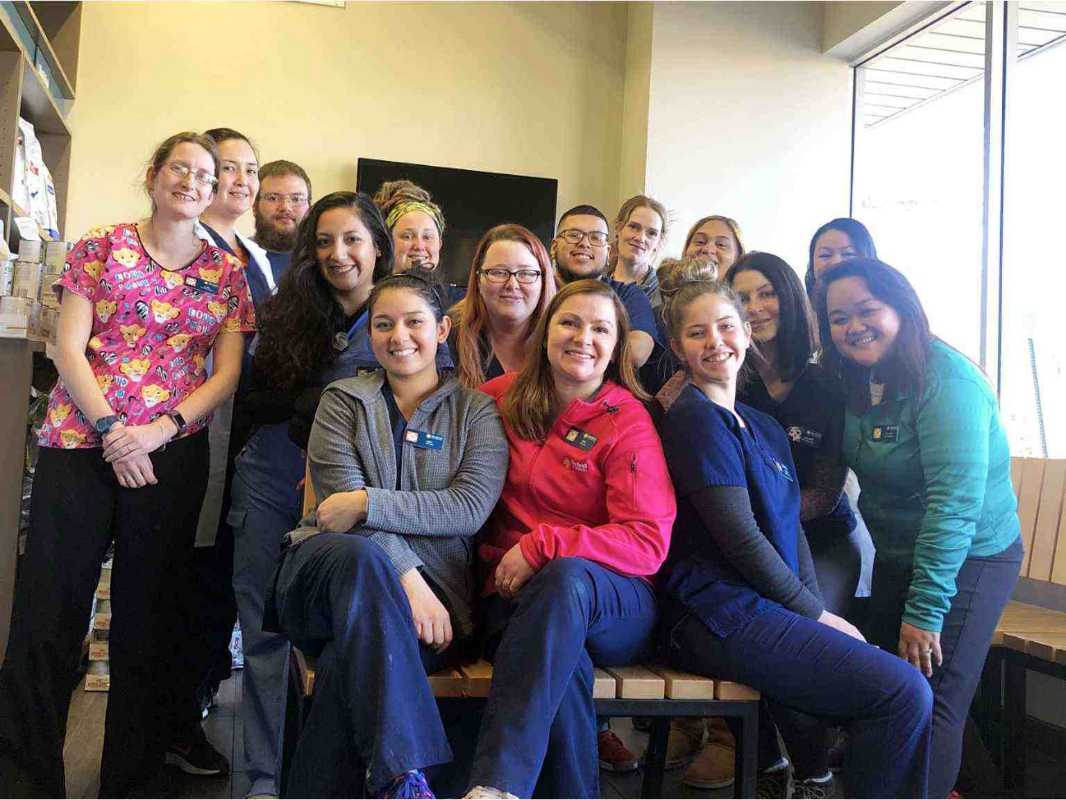 A group of associates at the Banfield Pet Hospital